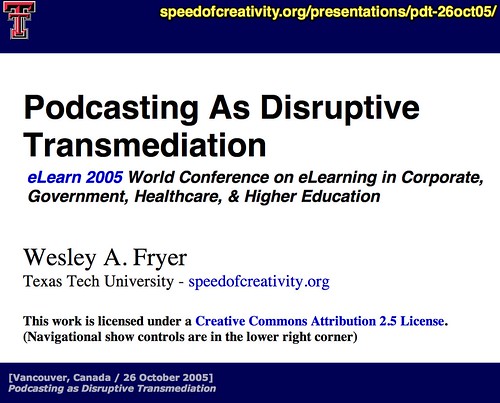 Podcasting as Disruptive Transmediation
