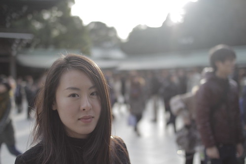 She was bathed in sunlight at Meiji Shrine