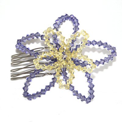 Purple and yellow lilly comb by Starstruck Designs