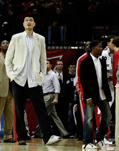 November 22nd, 2010 - Yao Ming and Aaron Brooks attend the Rockets-Suns game