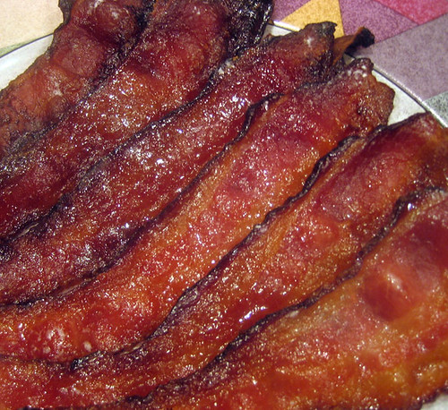 candied bacon slices