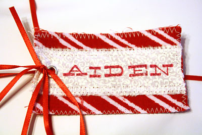 Stitched and stamped gift tags