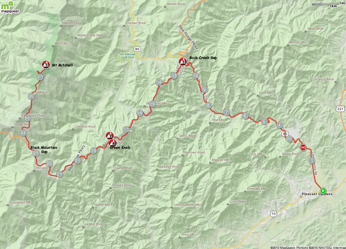 Mt Mitchell East BRP Map