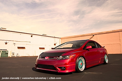 Huey's Slammed Civic Si I think these wheels are gone but I'm sure he