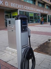 Public charging station for electric cars, 14th and U Streets NW