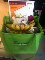 Look what arrived from @CraveatWork ! Lots of pears and baby bananas, what should I bake??