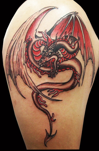 australian tattoo. custom dragon tattoo by craigy