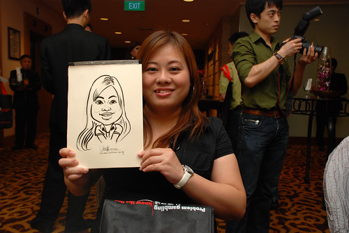 Caricature live sketching for Swiss Precision Dinner & Dance 2010 - 4