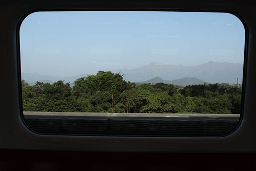 Looking out from a Ma On Shan line train
