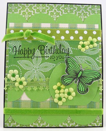 Green Birthday Butterfly Card