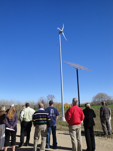 Small wind turbine on display at West Central Telephone Association