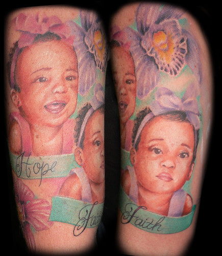 Color Portraits Hope and Faith Tattoo Just did this tonight i thinkit came