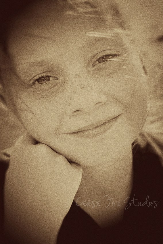 girl with sepia tone