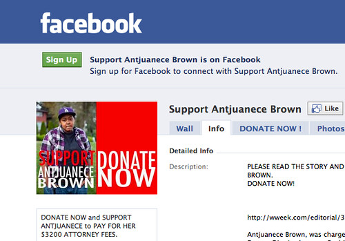 Facebook group for Antjuanece Brown