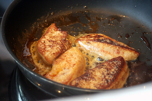 Is there a better sight to behold than foie gras sizzling in a pan?