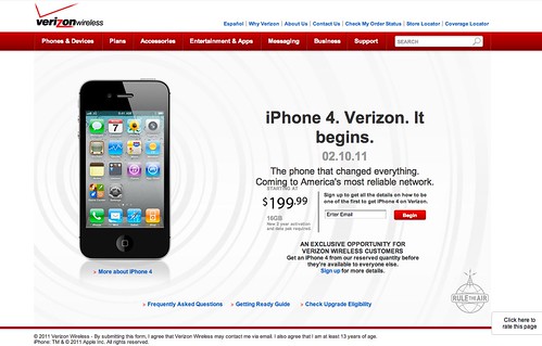 iPhone 4. Verizon. It begins.