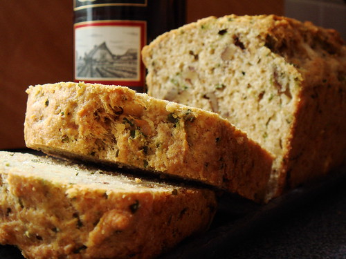 Savory Cheese & Chive Bread: Sliced