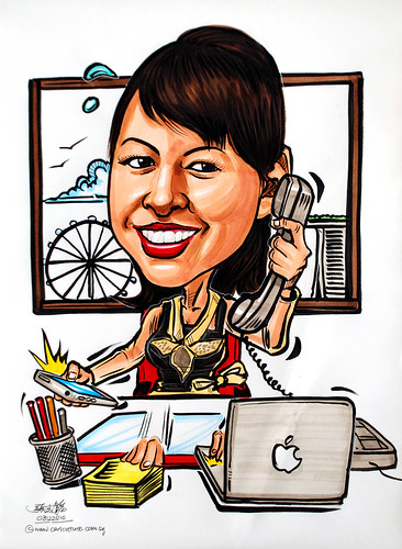 Multi-tasking caricature for Mandarin Oriental HOtel Group