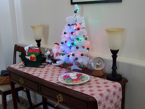 New entry table all decked out for Christmas