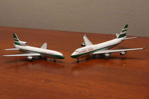 Cathay Pacific models: Lockheed L1011 Tristar and Boeing 747-400
