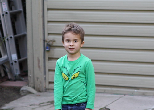 Ezra in his Grinch shirt