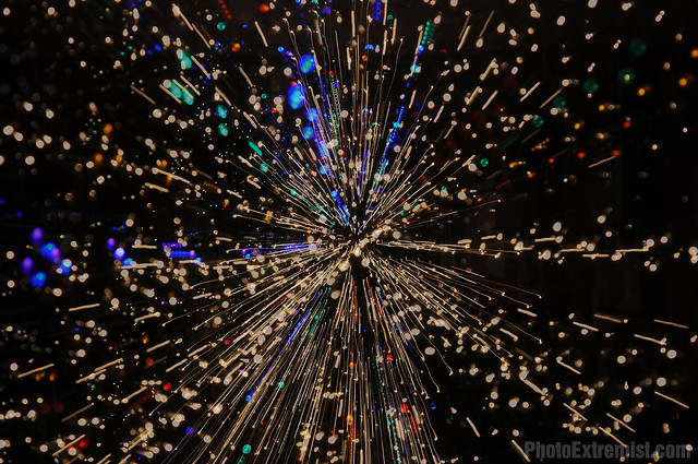 Multiple Exposure of Abstract Christmas Tree Lights long exposure