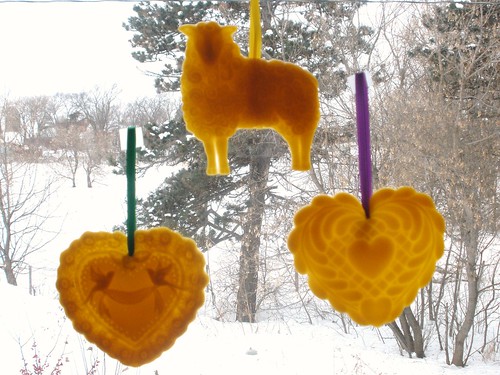 3 Beeswax Ornaments