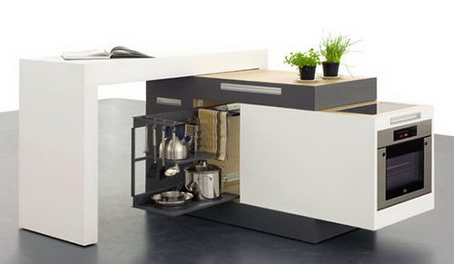 Kitchen Counter opens up to a fully equipped Kitchen. www.renttoown.ph