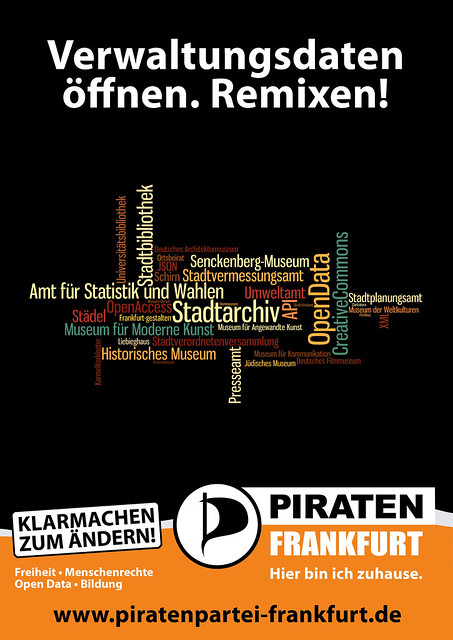 Piraten: Plakatentwurf zur Frankfurter Kommunalwahl 2011