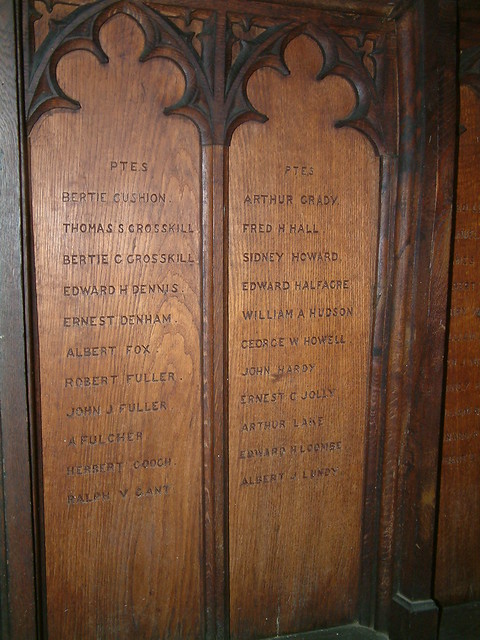 St Augustine - Great War Roll of Honour Panels 3 and 4