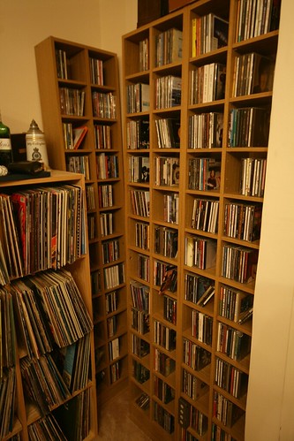 The CD collection; in the new racks.