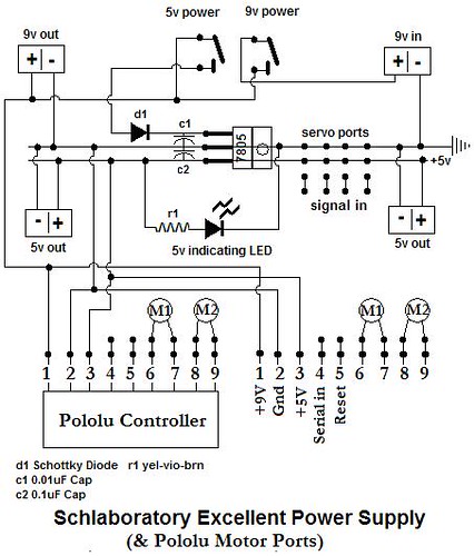 Power supply  and pololu schematic