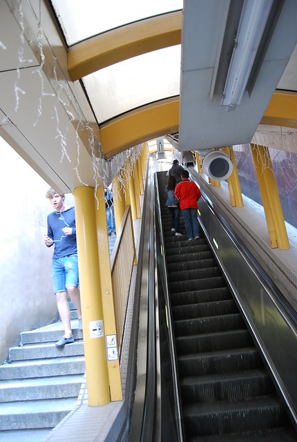 Un tramo de la escalera mecánica de Mid-Levels