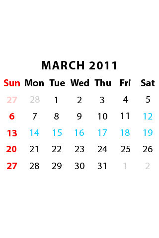 march 2011 wallpaper calendar. iPhone calendar wallpaper for