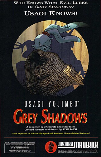Usagi Yojimbo :: "WHO KNOWS WHAT EVIL LURKS IN GREY SHADOWS ? " - TPB spot ad (( 2000 ))