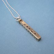 Hand-Stamped Brass Stick Mother's Necklace