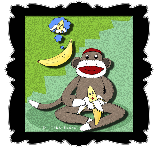 sock monkey banana deja vu