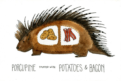 Porcupine stuffed with Potatoes and Bacon