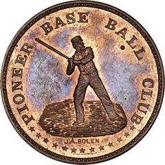 Pioneer Base Ball Club token obverse