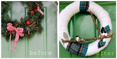 Wreaths - before & after