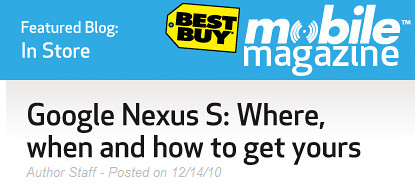 Google Nexus S Where When and How To Get Yours by adriarichards