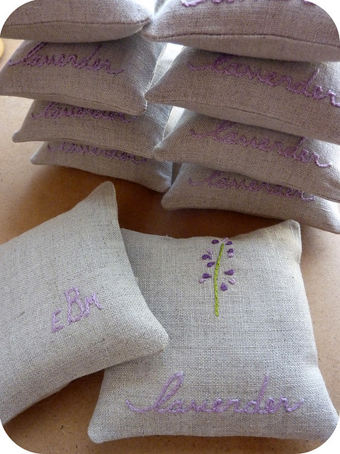 organic lavender sachets with monogram