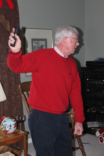 Dad Golfing with Wii