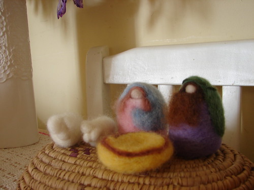 wool felted nativity set