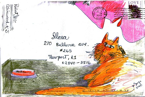 Cat conversation mail art