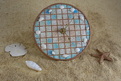 Beach Themed Faux Mosiac Clock