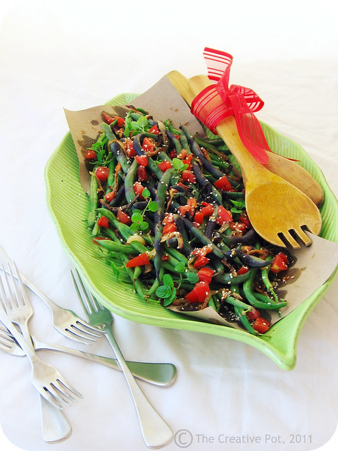 Green Bean Salad for Mom b-w