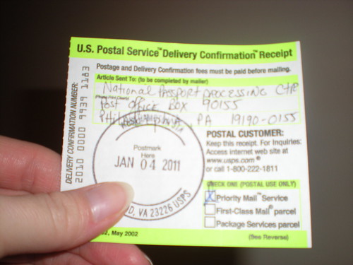 Passport Renewal Delivery Confirmation