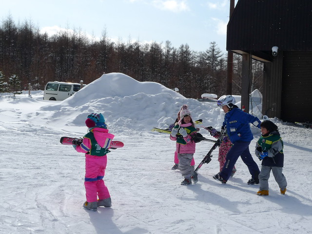 帶著四個小小學生的日本滑雪教練