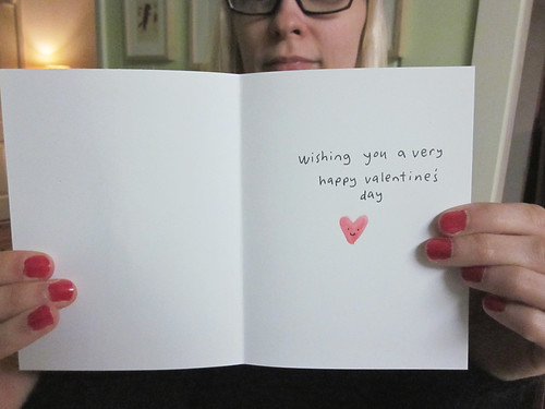 Holding Heart Valentine's Day Card Inside